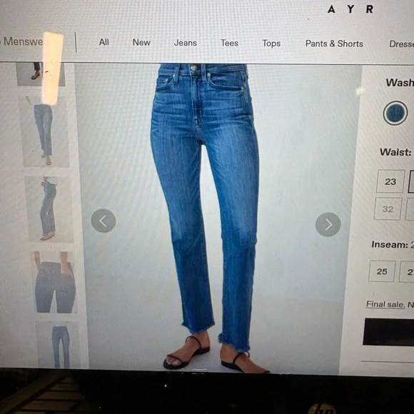 AYR The Pop Straight Ankle Jeans W29L - Picture 5 of 5